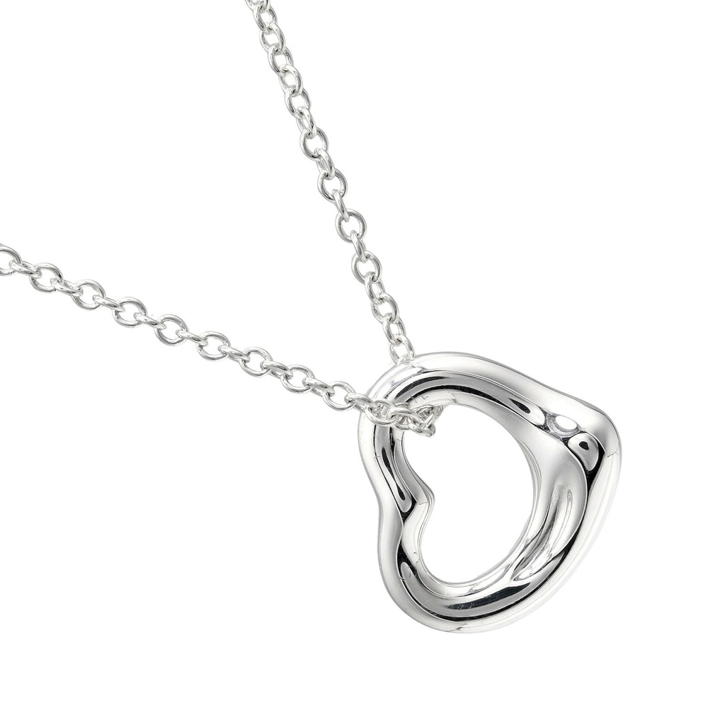 Tiffany Co Open Heart Necklace Sterling Silver
